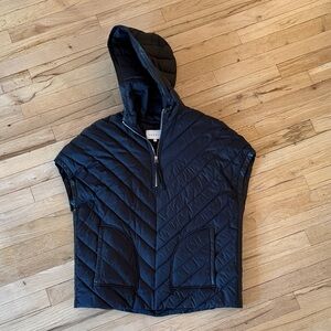 SANDRO Puffer Black Quilted Hooded Vest